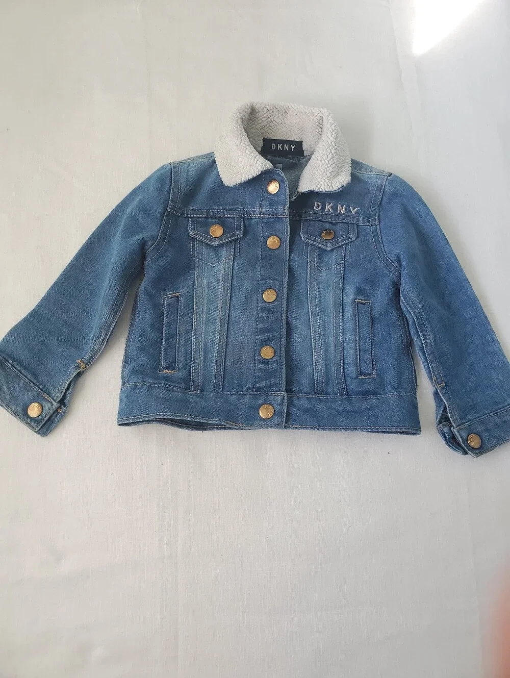 DNKY Toddler 2 T Sherpa Collar Snap Front Denim Jacket